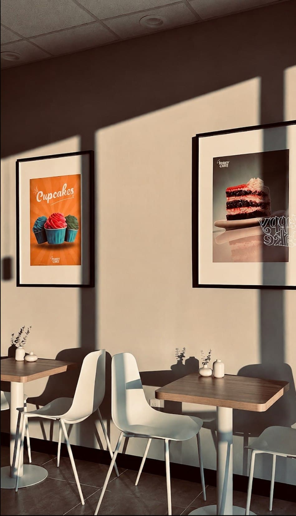 Cake-poster art on the wall